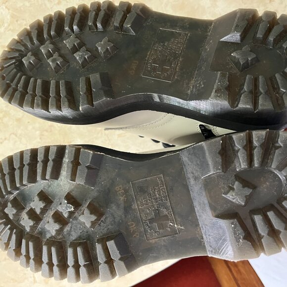 Dr. Martens Sz 8 Womens Jadon White Leather Platform Boot Lace Up Zip IN - Picture 10 of 13